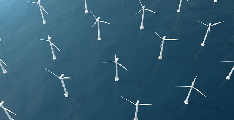 Offshore Wind Farm. Net zero