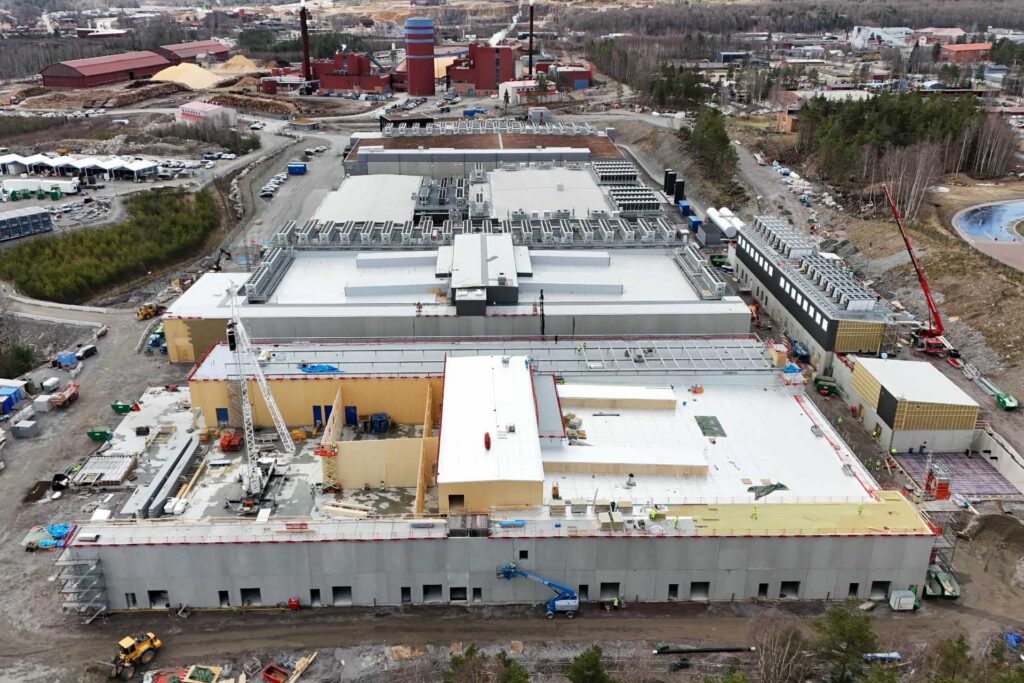 Looking down on super computer data centre