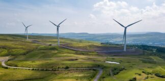 Strategic Innovation Fund to receive more funding for UK decarbonisation Wind turbines on the horizon stand above green hills in Wales