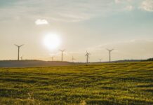ISO and GHG Protocol announce partnership to harmonise carbon accounting standards Blue sky, green grass and wind turbines