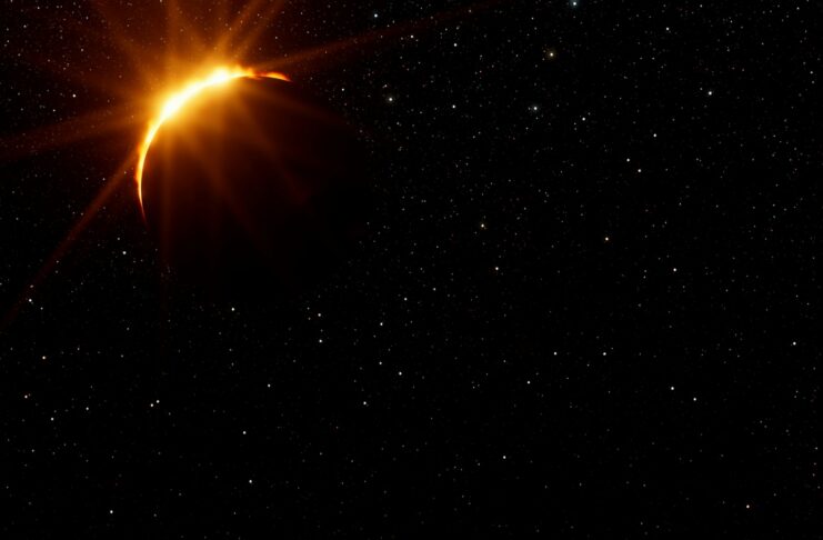 Out of this world: Is space-based solar power the next big thing? eclipsed glowing sun in space