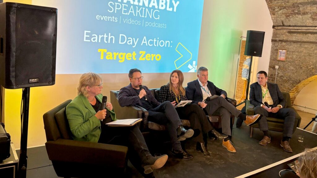 Sustainably Speaking Hospitality Panel - Chaired by Joanna Watchman, Managing Director of Content Coms. Speakers: Tim Doubleday of Burger King UK, Jennifer Guilfoyle of Maybourne, Allen Simpson of UKHospitality, and James Hall of Evolve Energy.